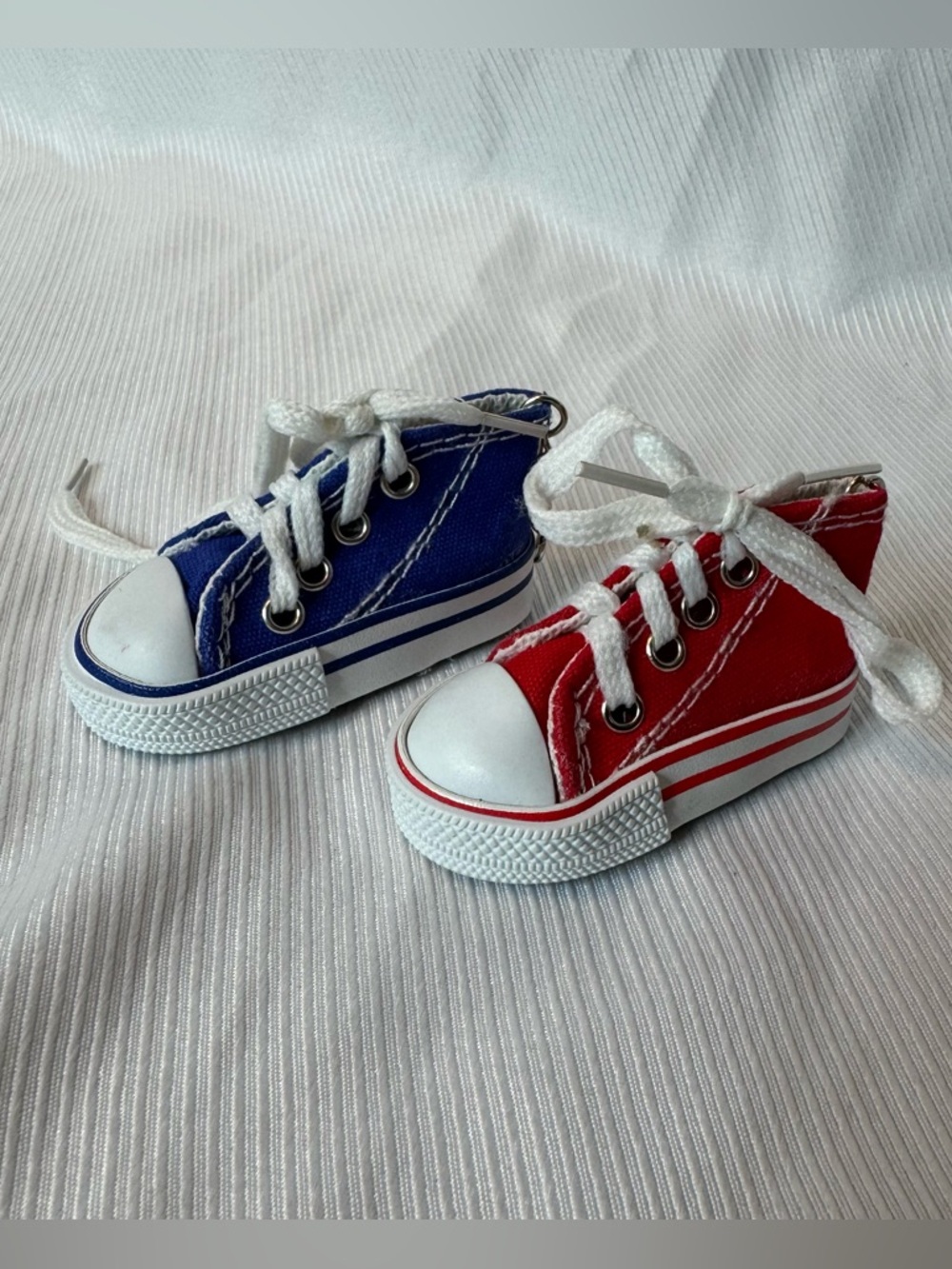 Mini Shoe blue and red Converse Inspired Keychains